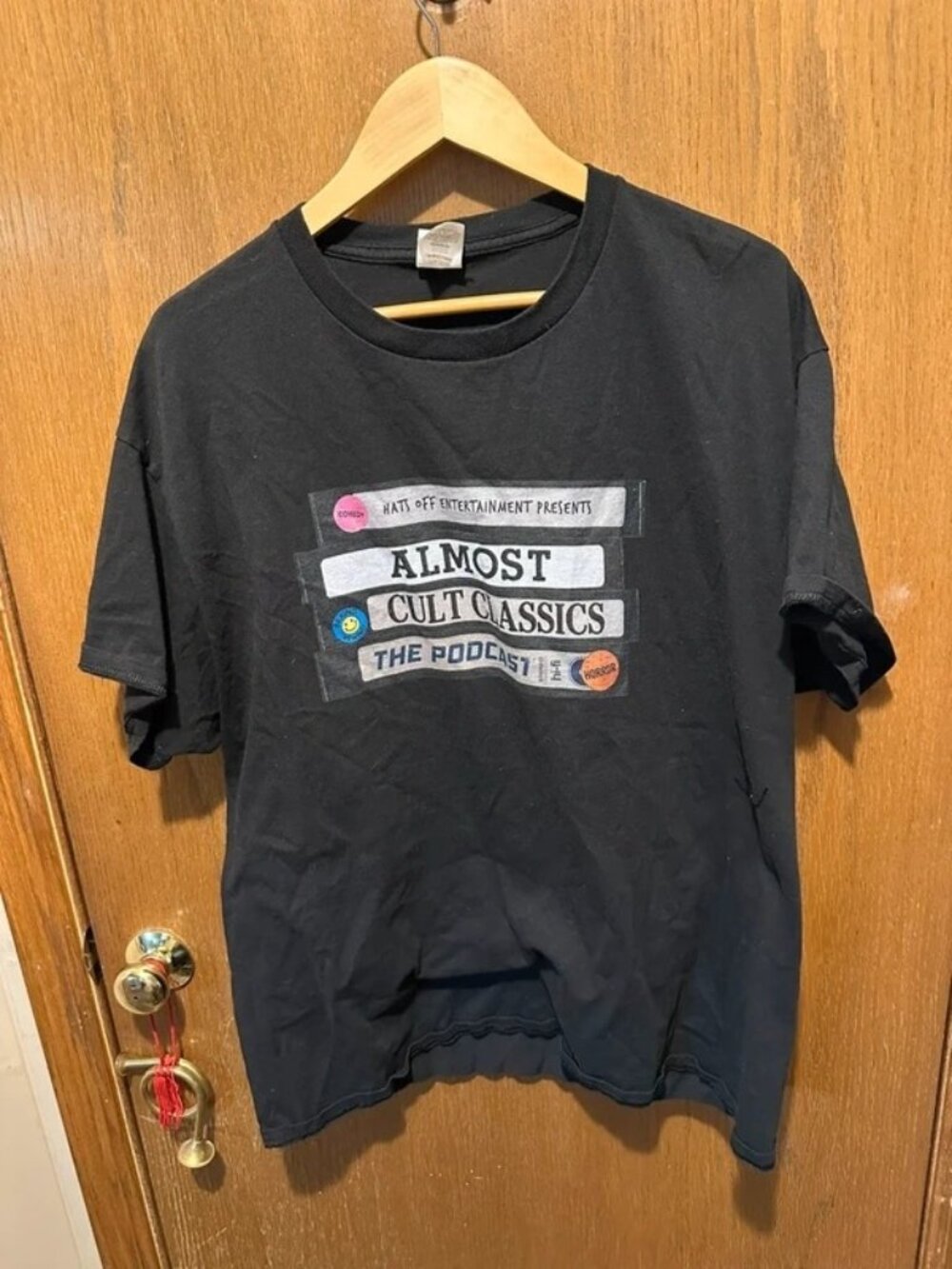 Almost Cult Classics The Podcast Black Graphic T-Shirt XL Horror Comedy Movie Po